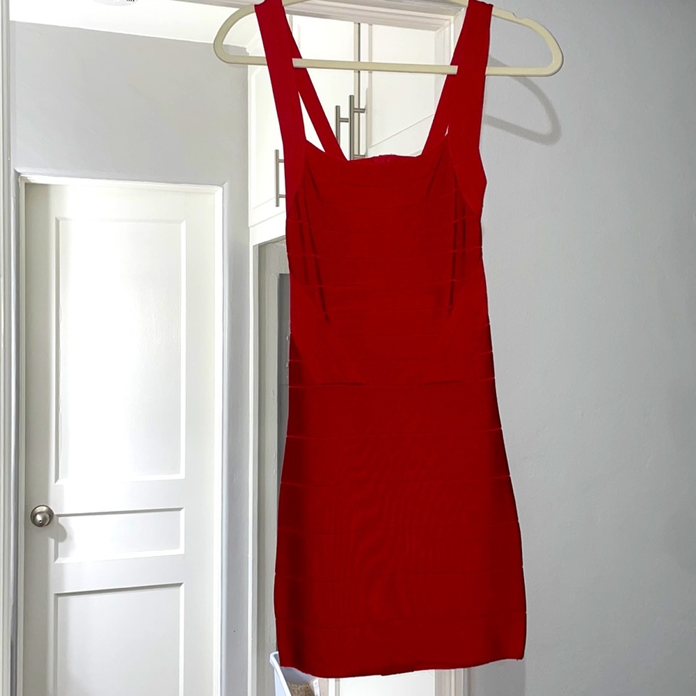 Bebe Cut Out Back Bodycon Dress